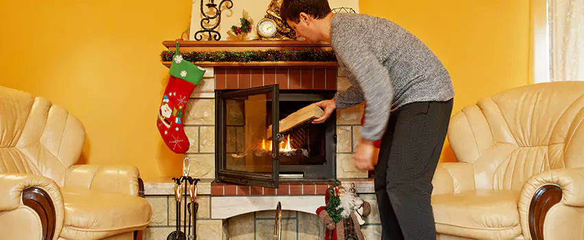 Rusted Metal Fireplace Restoration in Compton